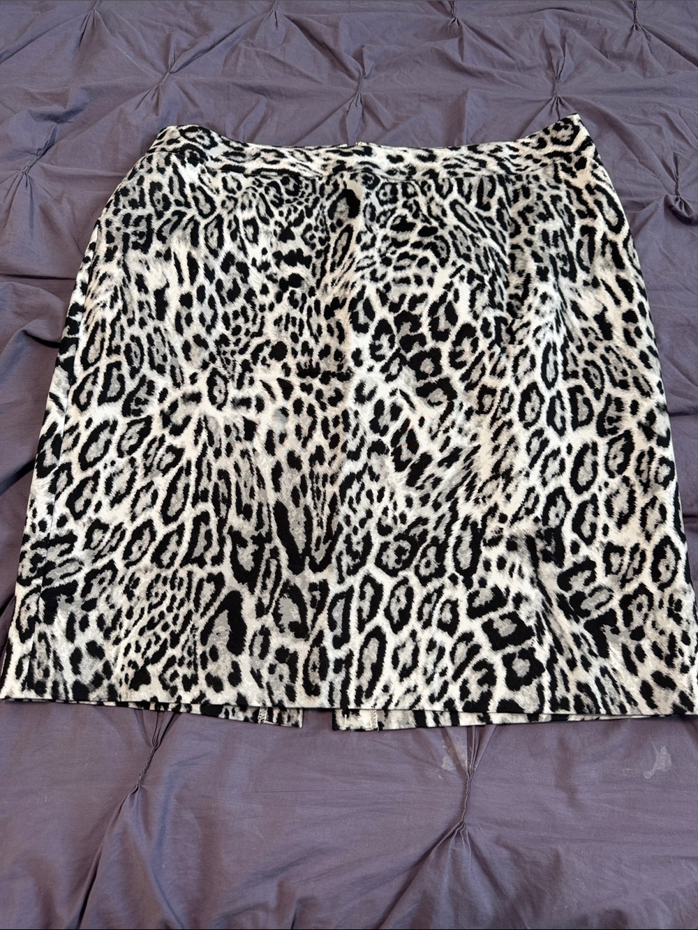 Worthington Black and White Leopard Print Mini Skirt